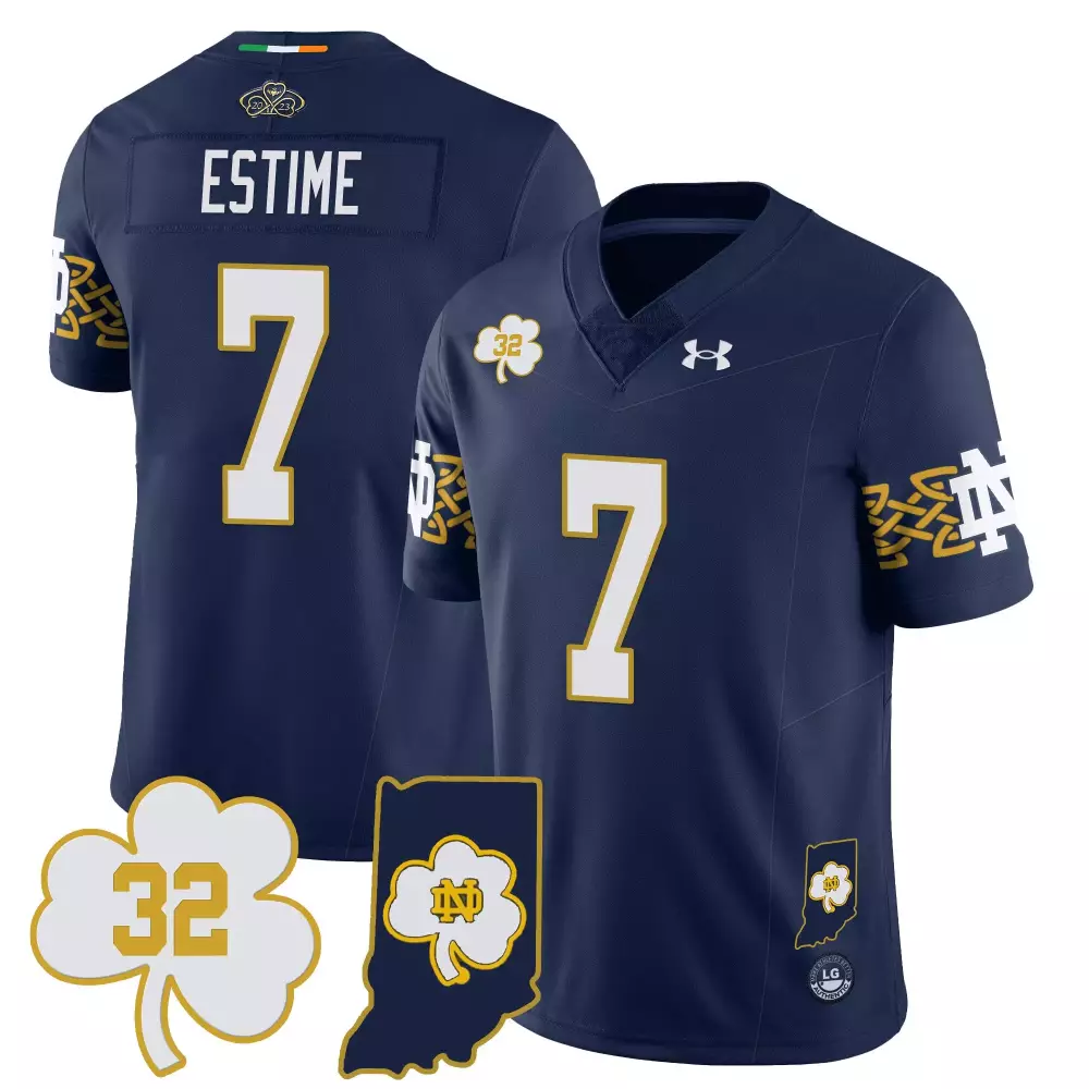 audric estime kelly green mens notre dame fighting irish vapor limited jersey all stitched
