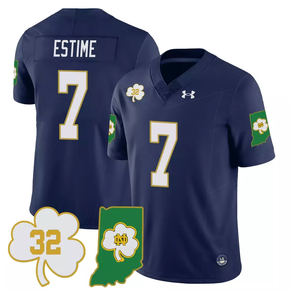 audric estime kelly green mens notre dame fighting irish vapor limited jersey all stitched