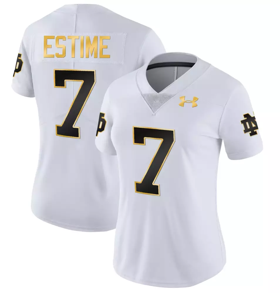 audric estime navy womens notre dame fighting irish vapor limited jersey all stitched
