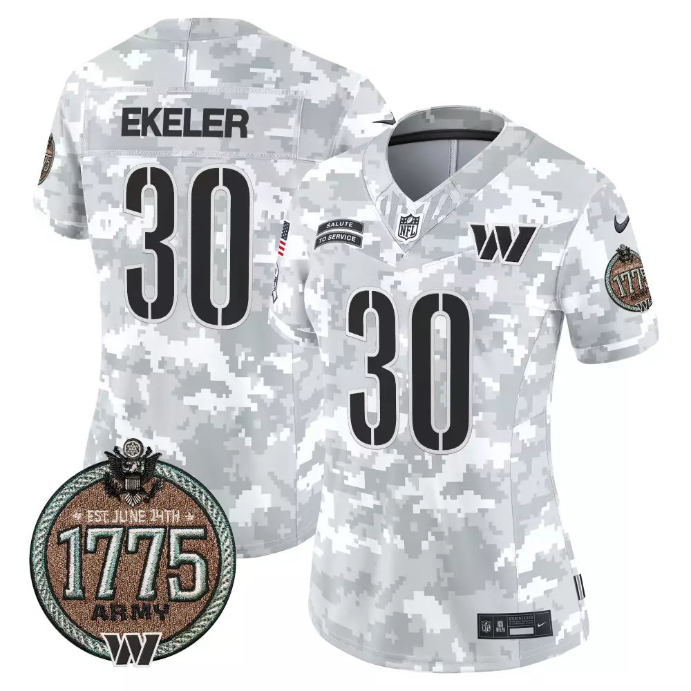Austin Ekeler 2024 Salute to Service Women's Jersey | Limited Edition Washington Commanders Fan Gear | For Men, Women & Youth