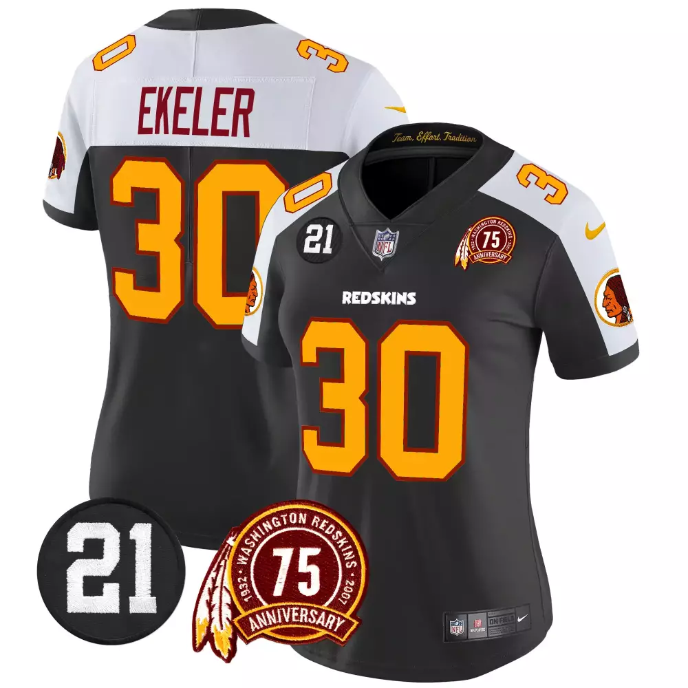 austin ekeler black alternate womens washington redskins 75th sean taylor patch vapor limited jersey all stitched