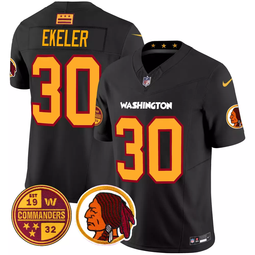 austin ekeler black mens washington half washington redskins washington commanders vapor limited jersey all stitched