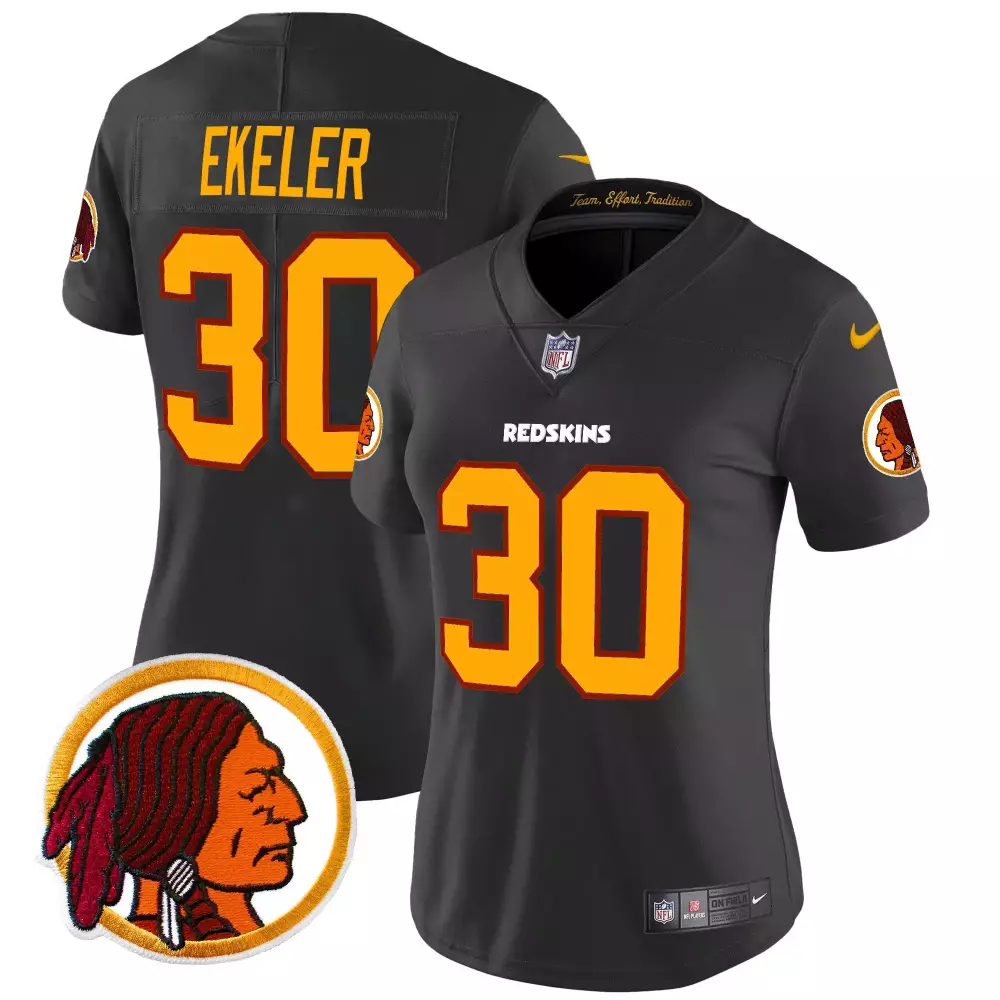 austin ekeler black womens washington redskins 75th patch vapor limited jersey all stitched