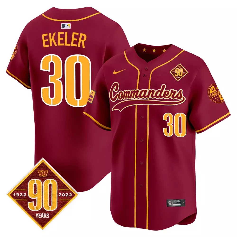 Austin Ekeler Washington Commanders 90th Anniversary Burgundy Jersey | Vapor Premier Limited Edition | Fan Gear for Men, Women & Youth