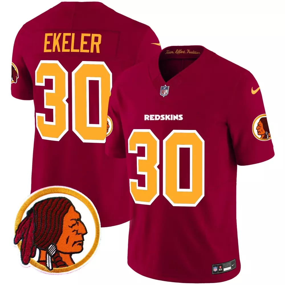 austin ekeler burgundy mens washington redskins 75th sean taylor patch game jersey all stitched