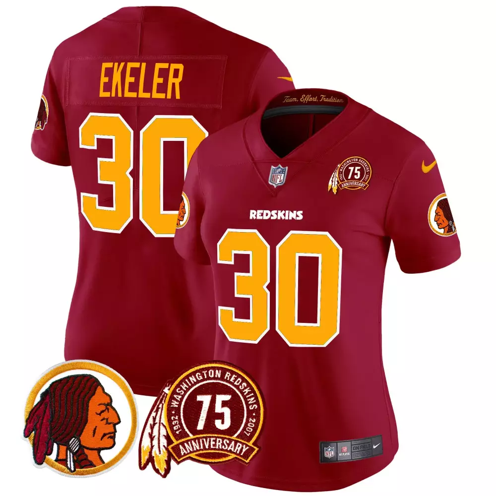 austin ekeler burgundy womens washington redskins 2024 vapor limited jersey est 1937 patch all stitched