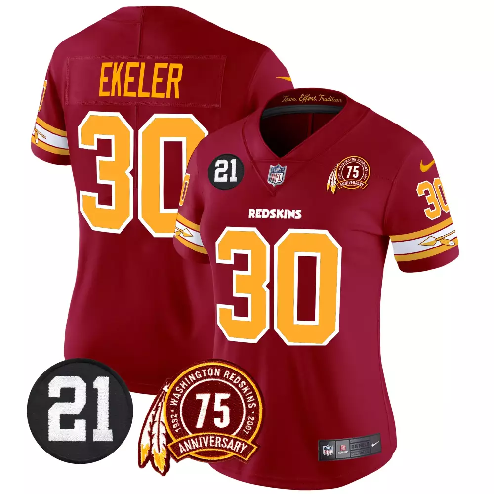 austin ekeler burgundy womens washington redskins 75th sean taylor patch vapor limited jersey v2 all stitched
