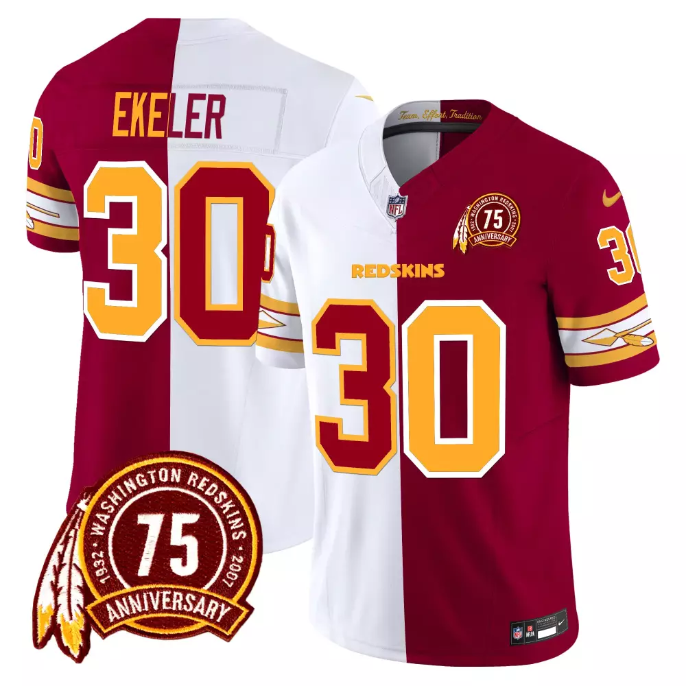 austin ekeler half mens washington redskins 75th patch vapor limited jersey all stitched