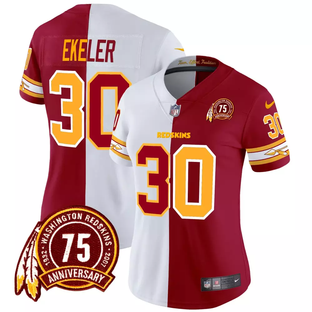 austin ekeler half womens washington redskins 75th patch vapor limited jersey all stitched