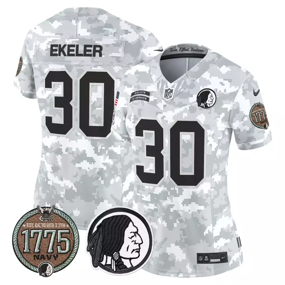 austin ekeler navy mens washington redskins 2024 salute to service establishment year patch vapor limited jersey all sti