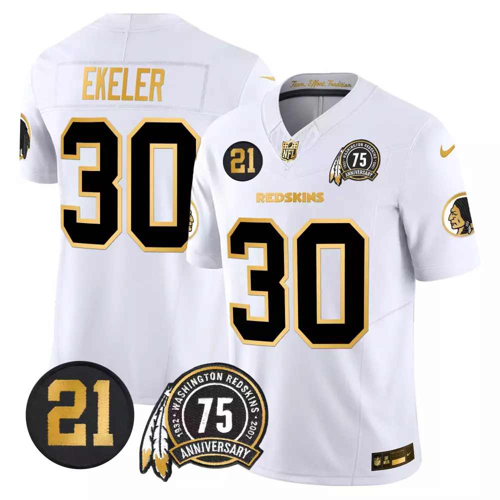 austin ekeler white gold mens washington redskins 75th sean taylor patch gold vapor limited jersey all stitched