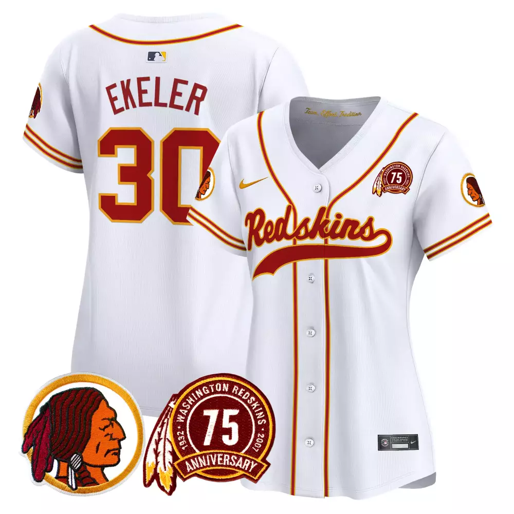 austin ekeler white womens washington redskins 2024 vapor limited jersey est 1937 patch all stitched