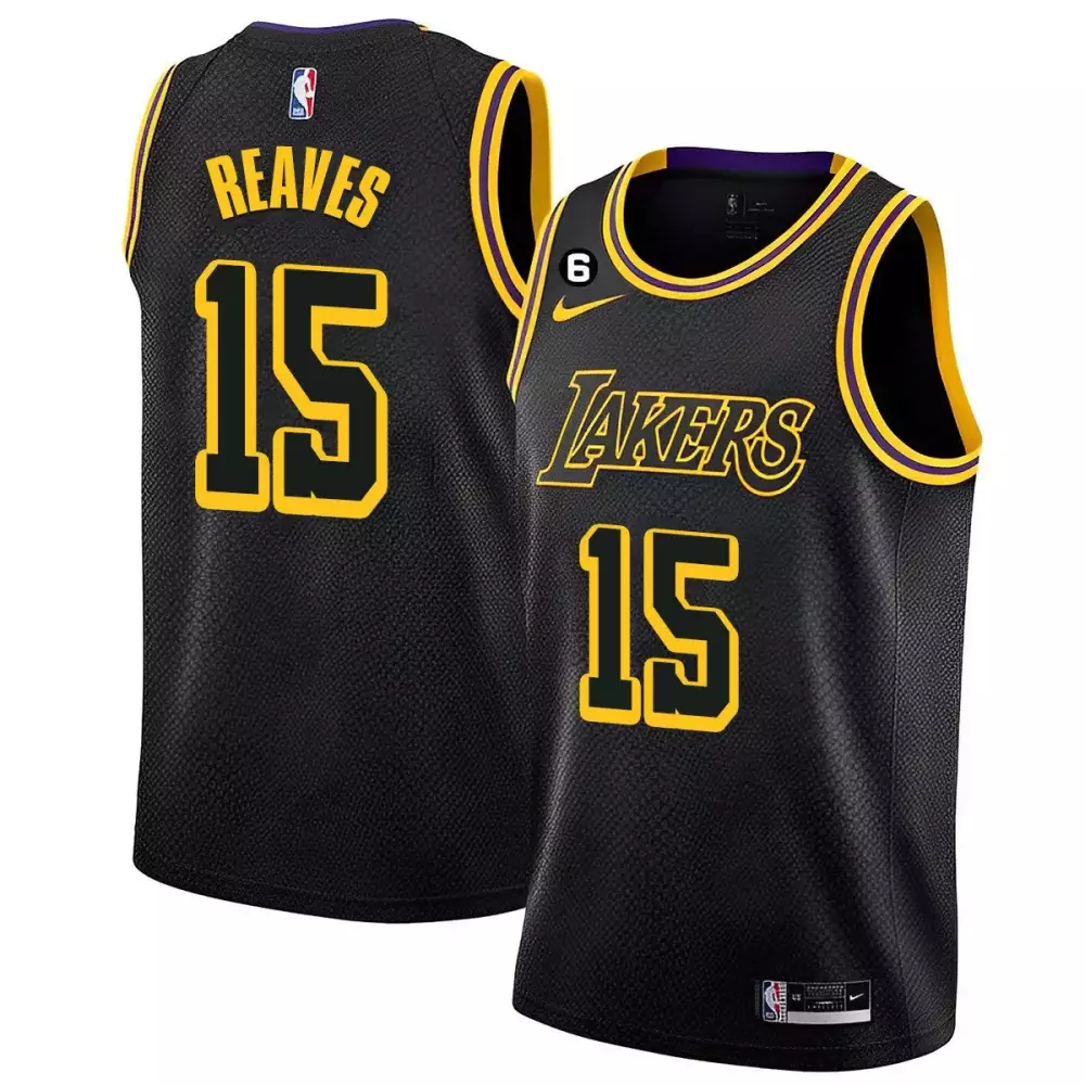 austin reaves black gold mens los angeles lakers black limited black gold jersey all stitched
