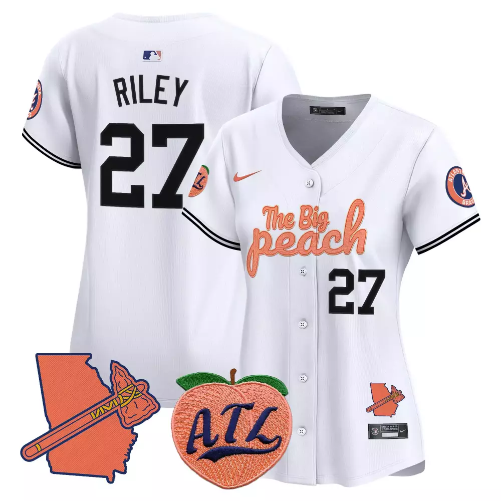 austin riley white womens atlanta braves the big peach vapor premier limited jersey all stitched