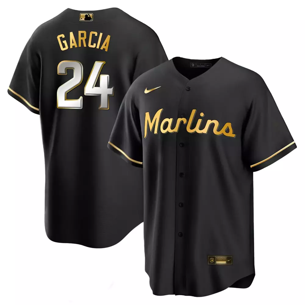 Avisail Garcia Cool Black Limited Men's Miami Marlins Jersey | All Stitched Gold Edition | For Men, Women & Youth