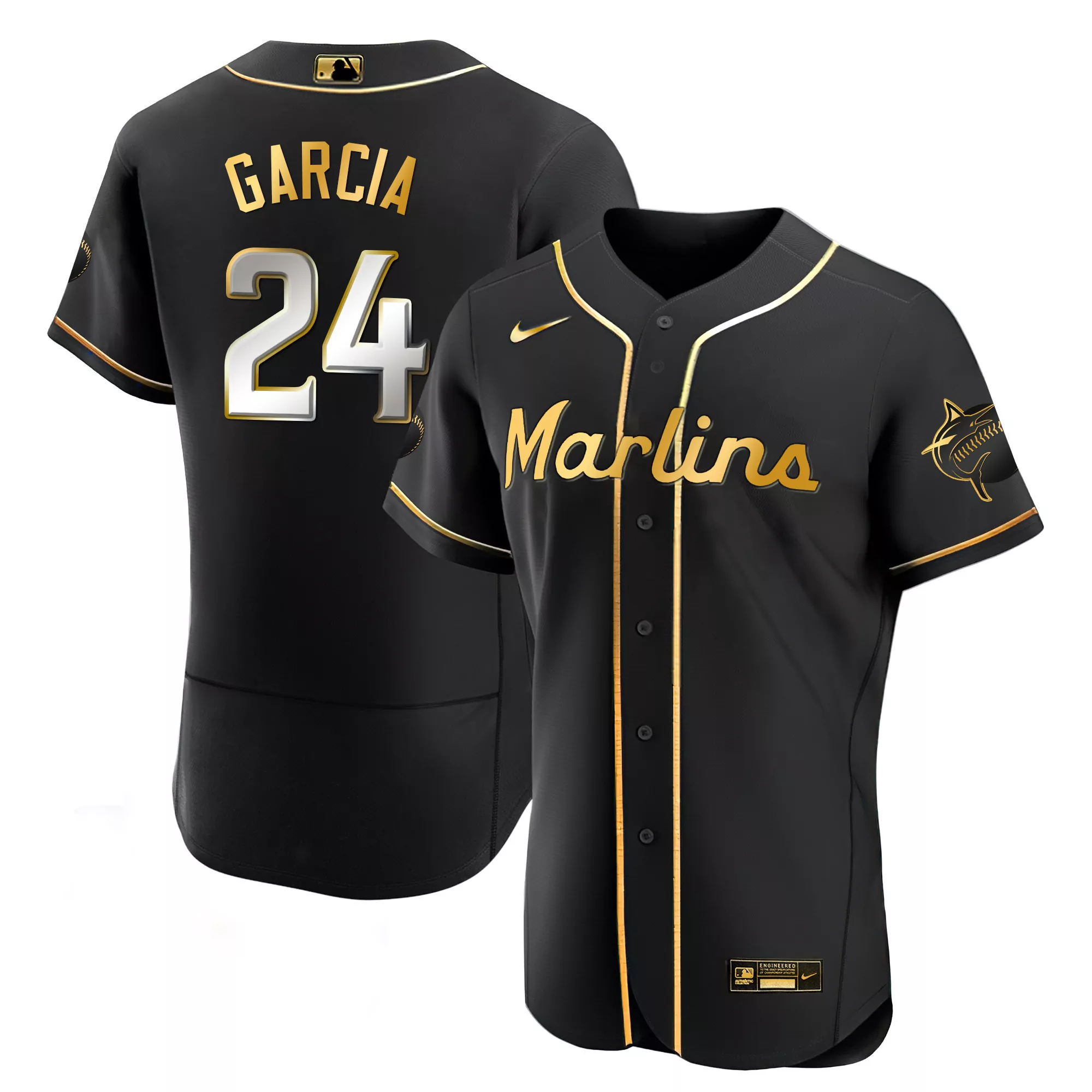 avisail garcia flex black limited mens miami marlins black limited gold jersey all stitched