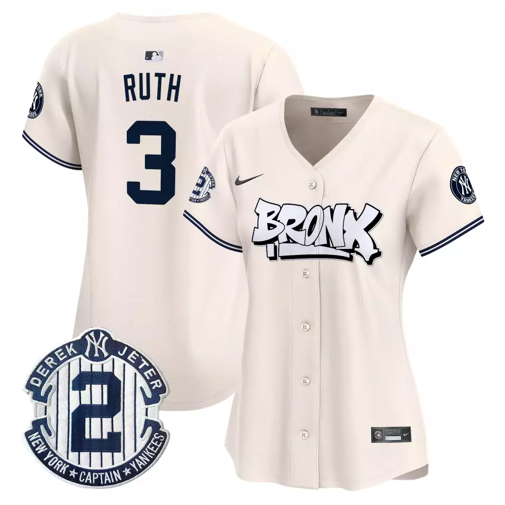 Babe Ruth Cool White Yankees White Gold Black Gold Jersey | All Stitched | Trendy Fan Gear for Men, Women & Youth