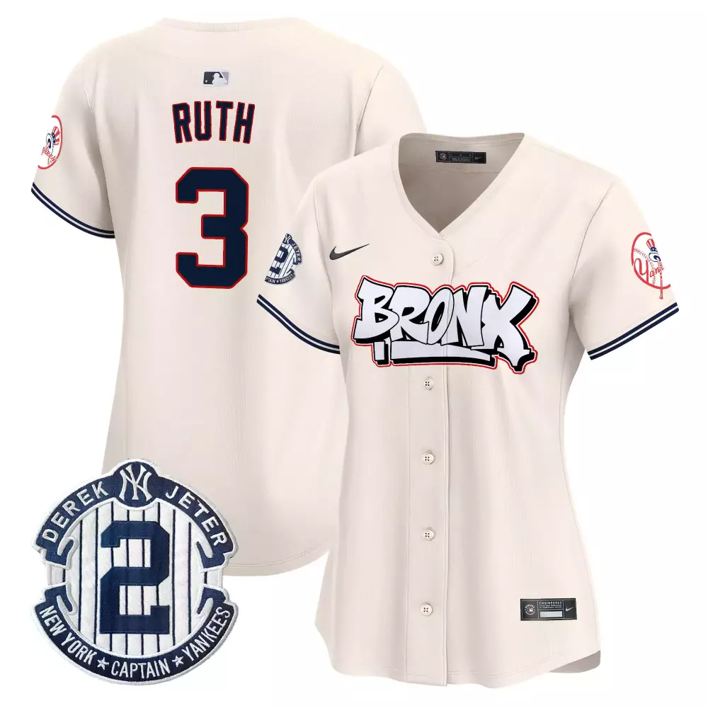 Babe Ruth Cool White Yankees White Gold Black Gold Jersey | All Stitched | Trendy Fan Gear for Men, Women & Youth