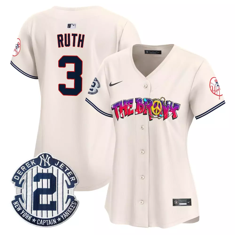 Babe Ruth Cool White Yankees White Gold Black Gold Jersey | All Stitched | Trendy Fan Gear for Men, Women & Youth