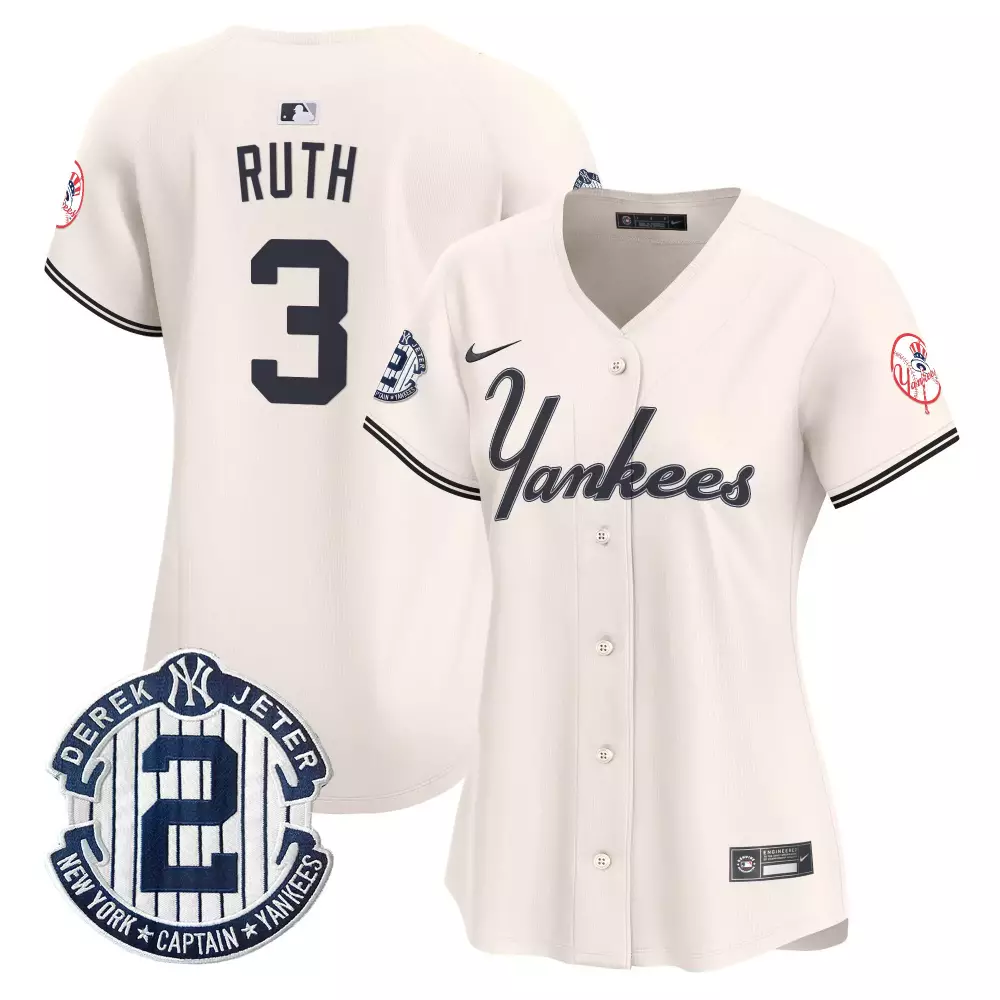Babe Ruth Cool White Yankees White Gold Black Gold Jersey | All Stitched | Trendy Fan Gear for Men, Women & Youth