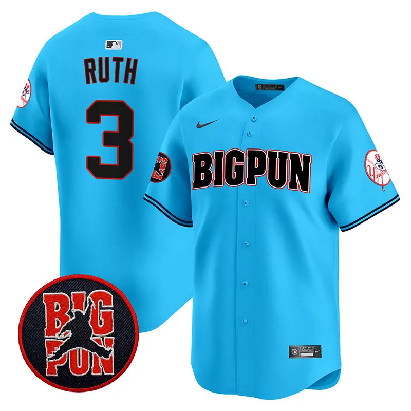 Babe Ruth Light Blue Yankees Dragon Ball Son Goku Vapor Premier Limited Jersey | Printed | Fan Gear for Men, Women & Youth