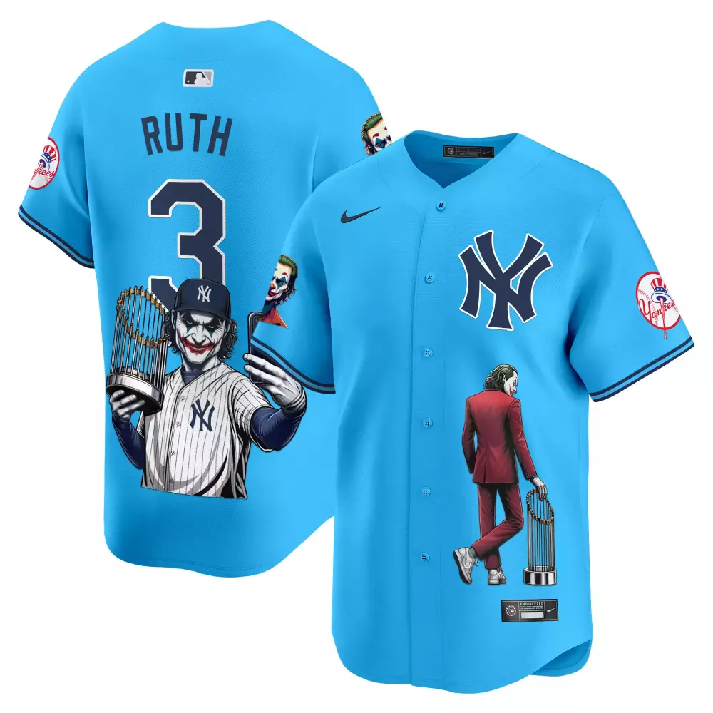 Babe Ruth Light Blue Yankees Dragon Ball Son Goku Vapor Premier Limited Jersey | Printed | Fan Gear for Men, Women & Youth