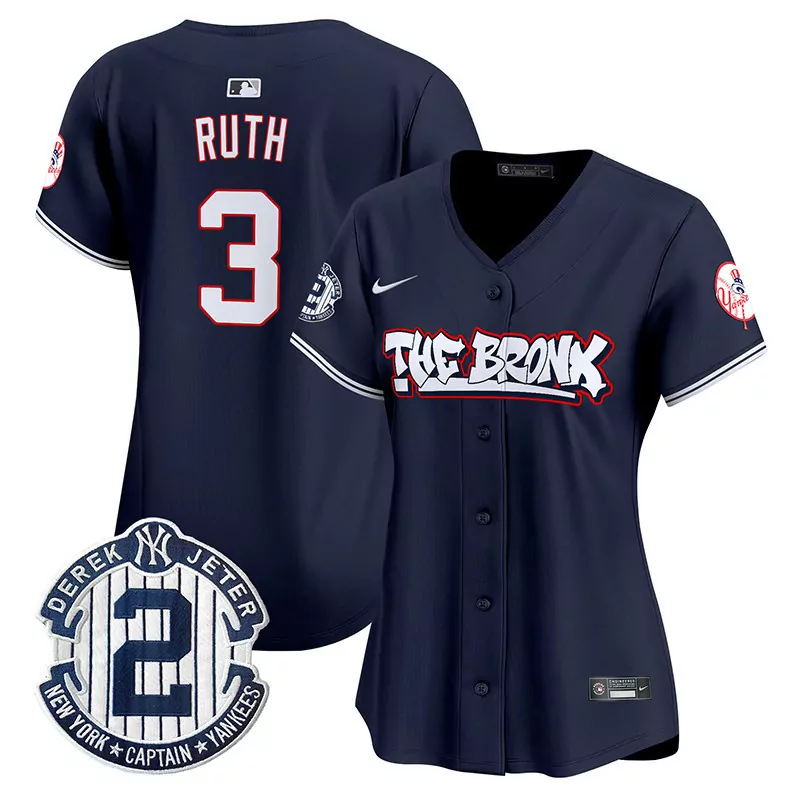 babe ruth navy womens new york yankees the bronx 2024 world series vapor premier limited jersey all stitched