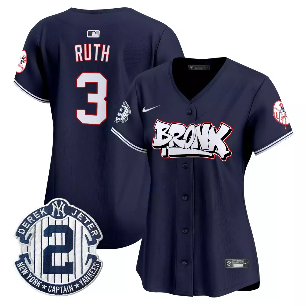 babe ruth navy womens new york yankees the bronx 2024 world series vapor premier limited jersey all stitched
