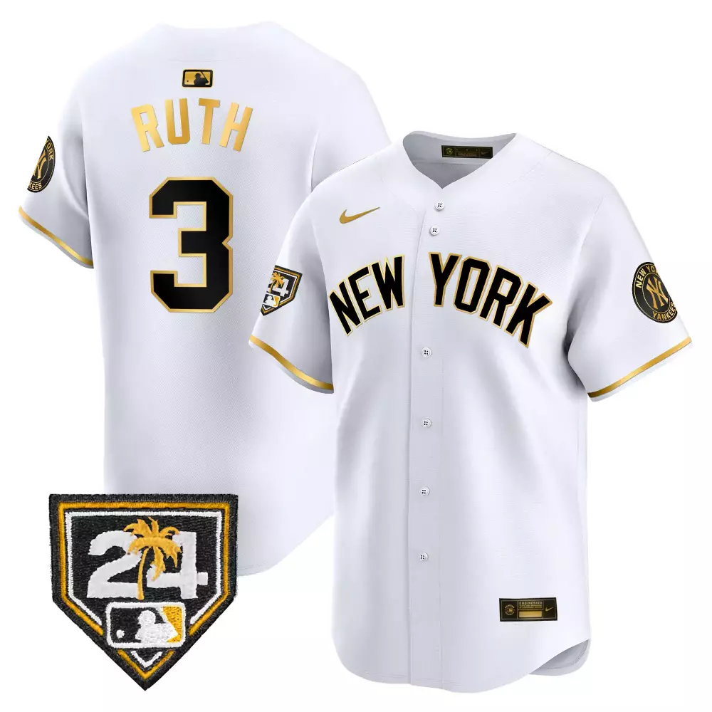 Ruth Yankees 2024 Spring Training Vapor Premier Jersey V3 | White Gold | Limited Edition Fan Gear for Men, Women & Youth