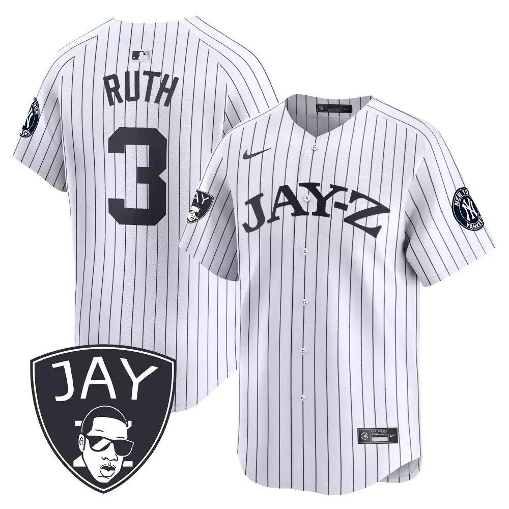 Babe Ruth Yankees Men's 2024 Fourth of July Jersey V8 | White Vapor Premier | Stitched Fan Gear for Summer Celebrations | For Men, Women & Youth