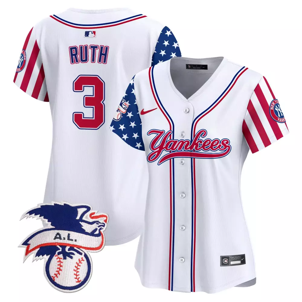 Babe Ruth 3 New York Yankees Youth All Stitched Vapor Jersey | 2023 White Pinstripe Style | Fan Gear for Kids