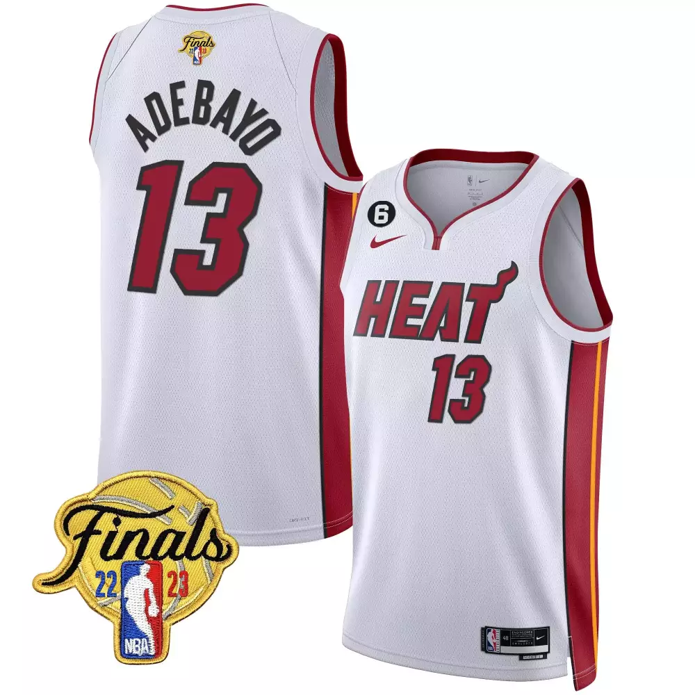 bam adebayo association mens miami heat 2023 finals patch collection jersey all stitched