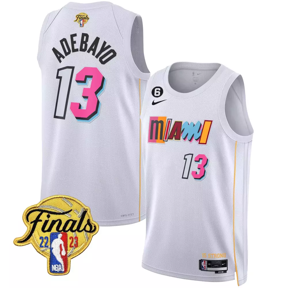 bam adebayo city black mens miami heat 2023 finals patch collection jersey v2 all stitched