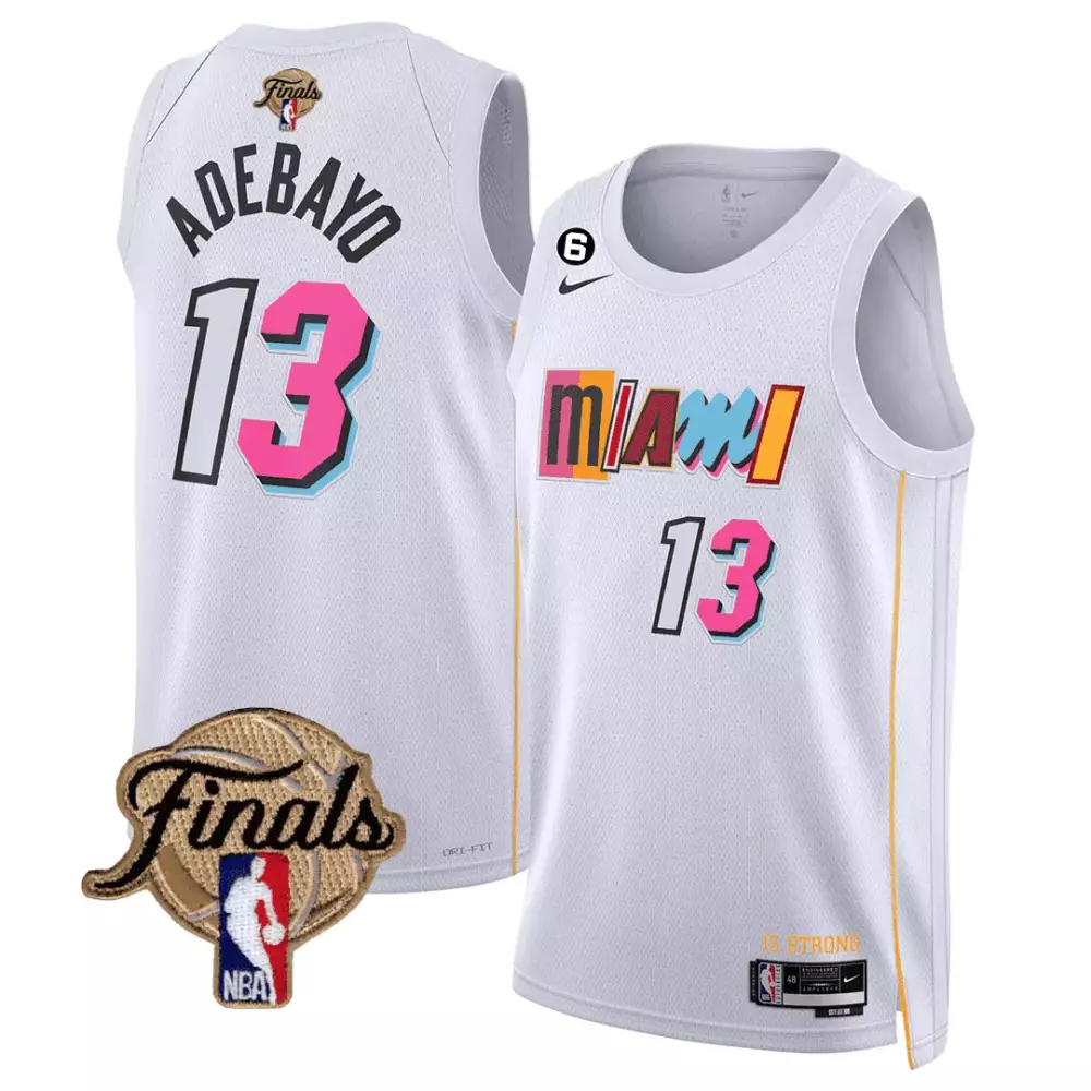 bam adebayo city black mens miami heat 2023 finals patch collection jersey v2 all stitched