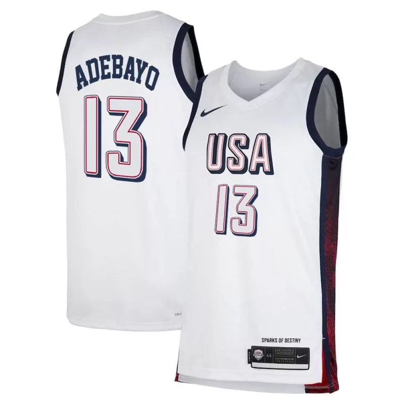 bam adebayo women mens usa basketball national team 2024 white jersey