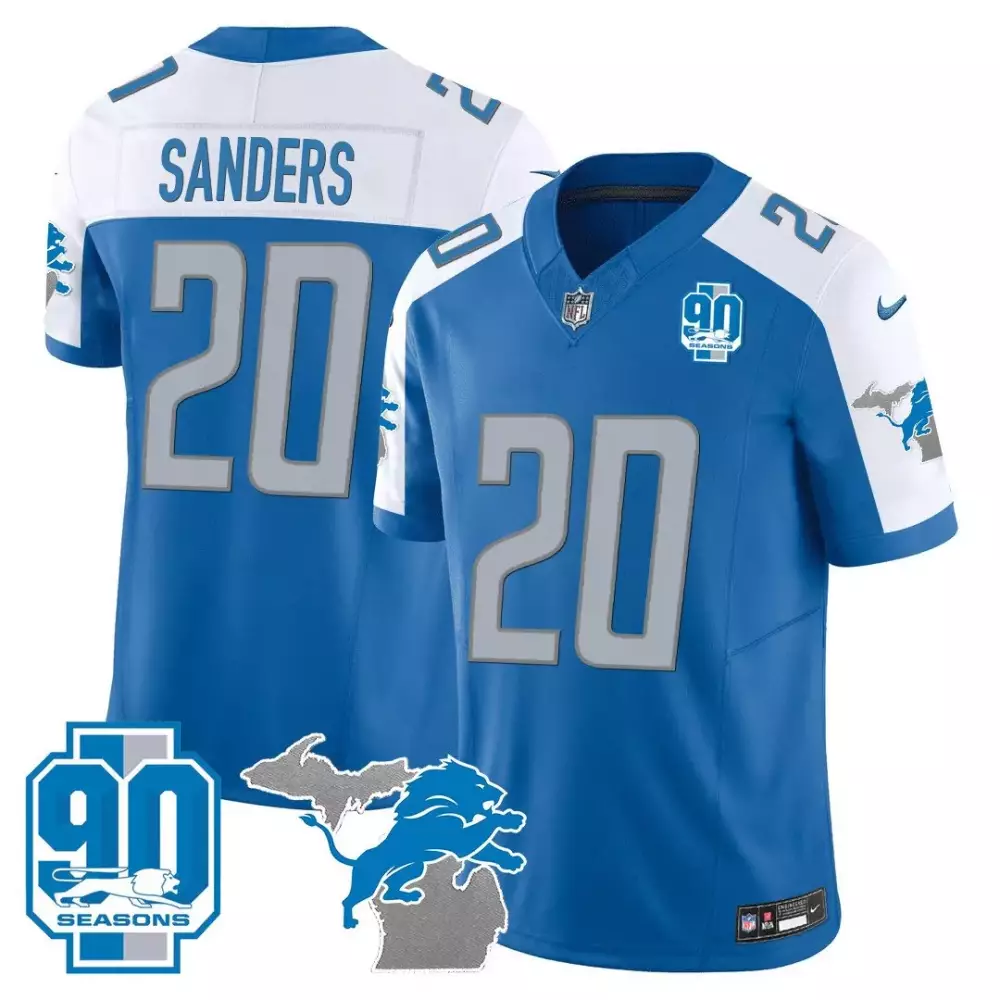 Barry Sanders 2024 Michigan Patch Gray Jersey | Stitched Vapor Fan Gear | For Men, Women & Youth