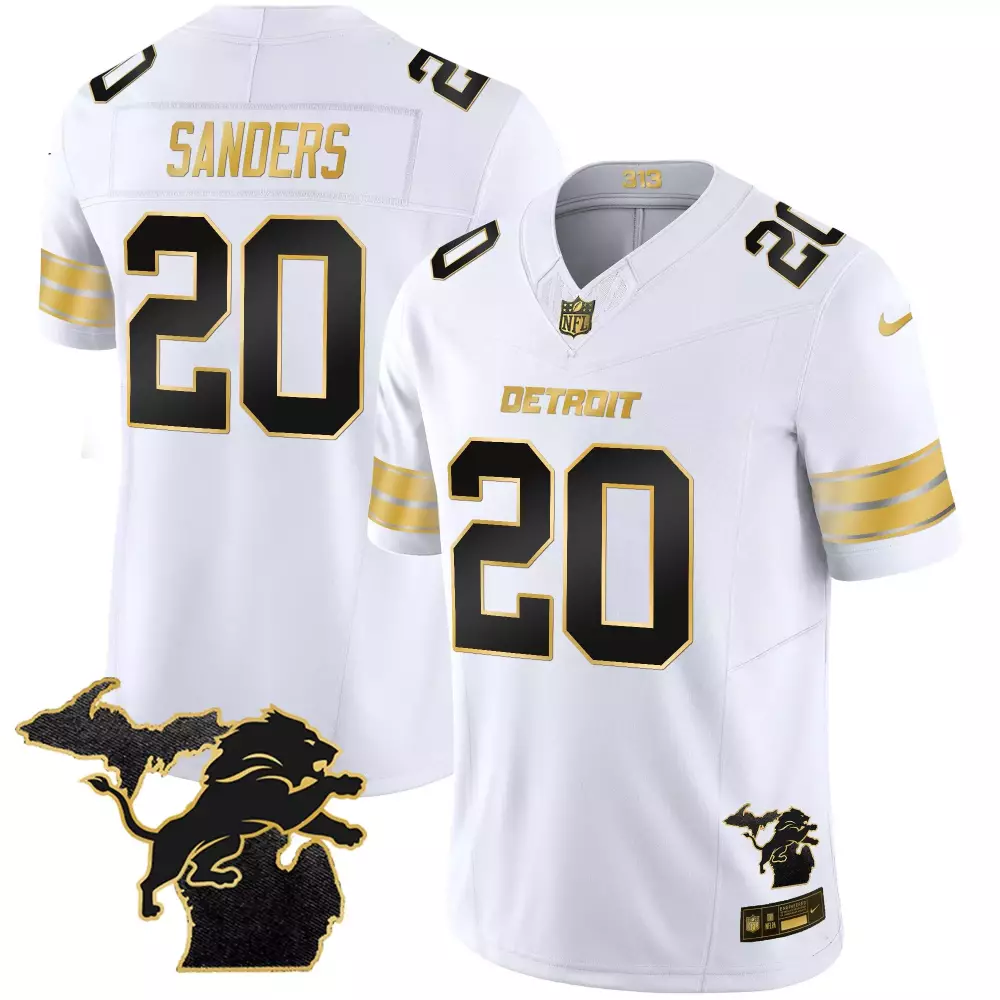 Barry Sanders 2024 Michigan Patch Gray Jersey | Stitched Vapor Fan Gear | For Men, Women & Youth