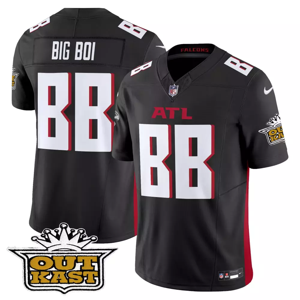 big boi black mens outkast x atlanta falcons 2024 vapor limited jersey all stitched