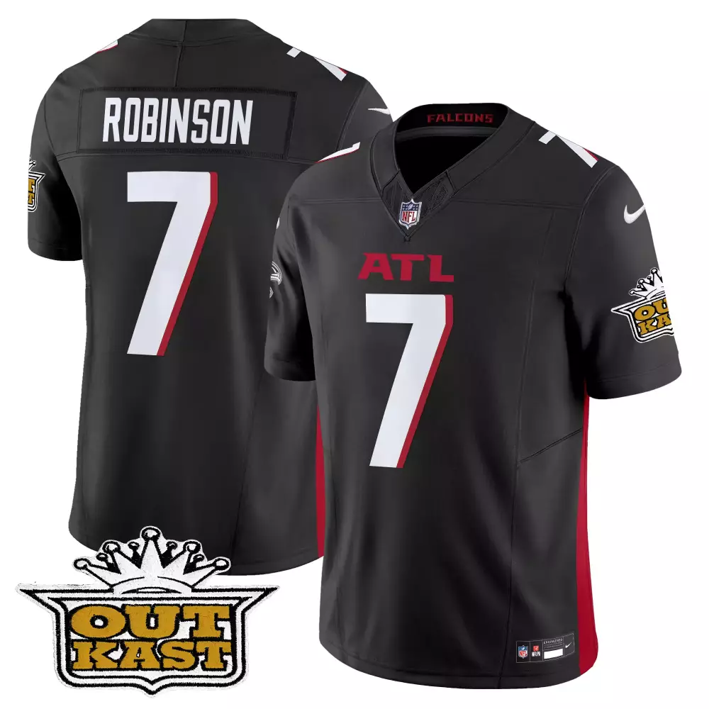 bijan robinson black alternate mens outkast x atlanta falcons 2024 vapor limited jersey all stitched