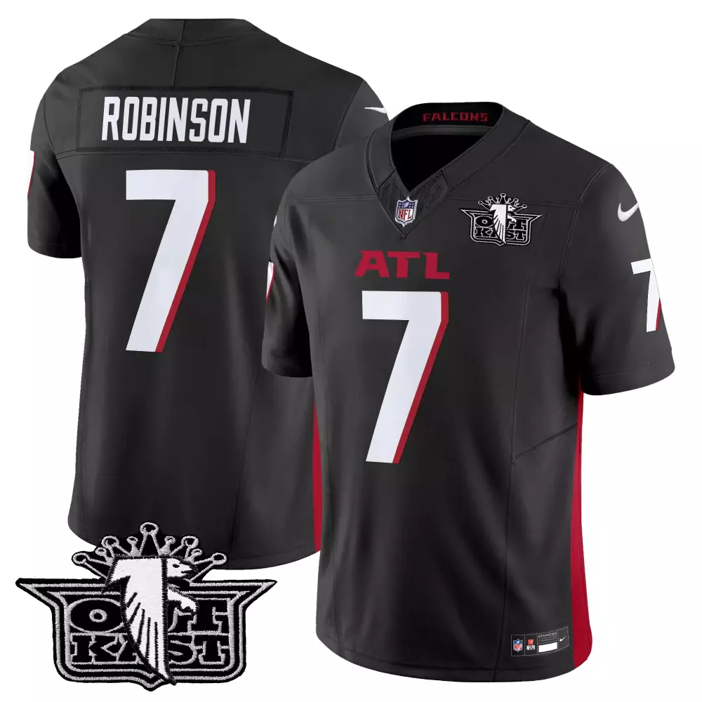 bijan robinson black mens outkast x atlanta falcons 2024 vapor limited jersey v2 all stitched
