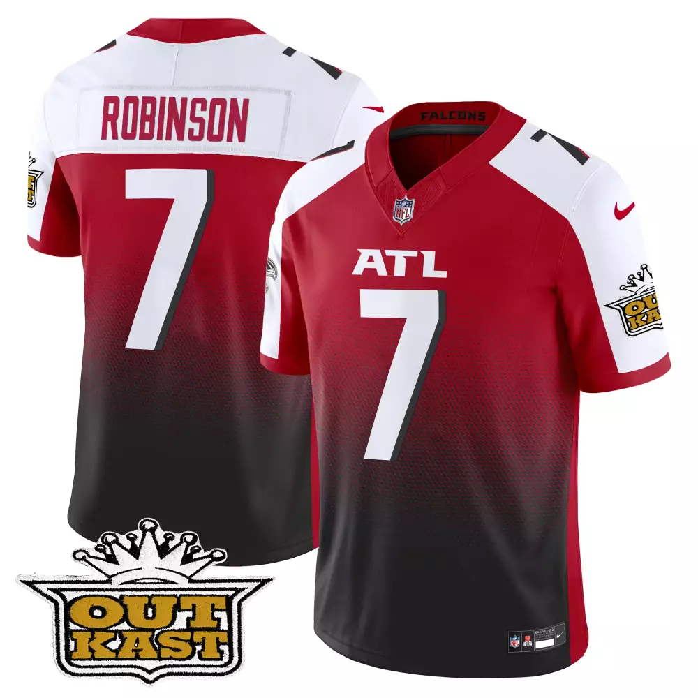 bijan robinson red alternate mens outkast x atlanta falcons 2024 vapor limited jersey all stitched