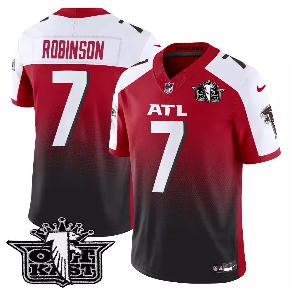 bijan robinson red alternate mens outkast x atlanta falcons 2024 vapor limited jersey all stitched