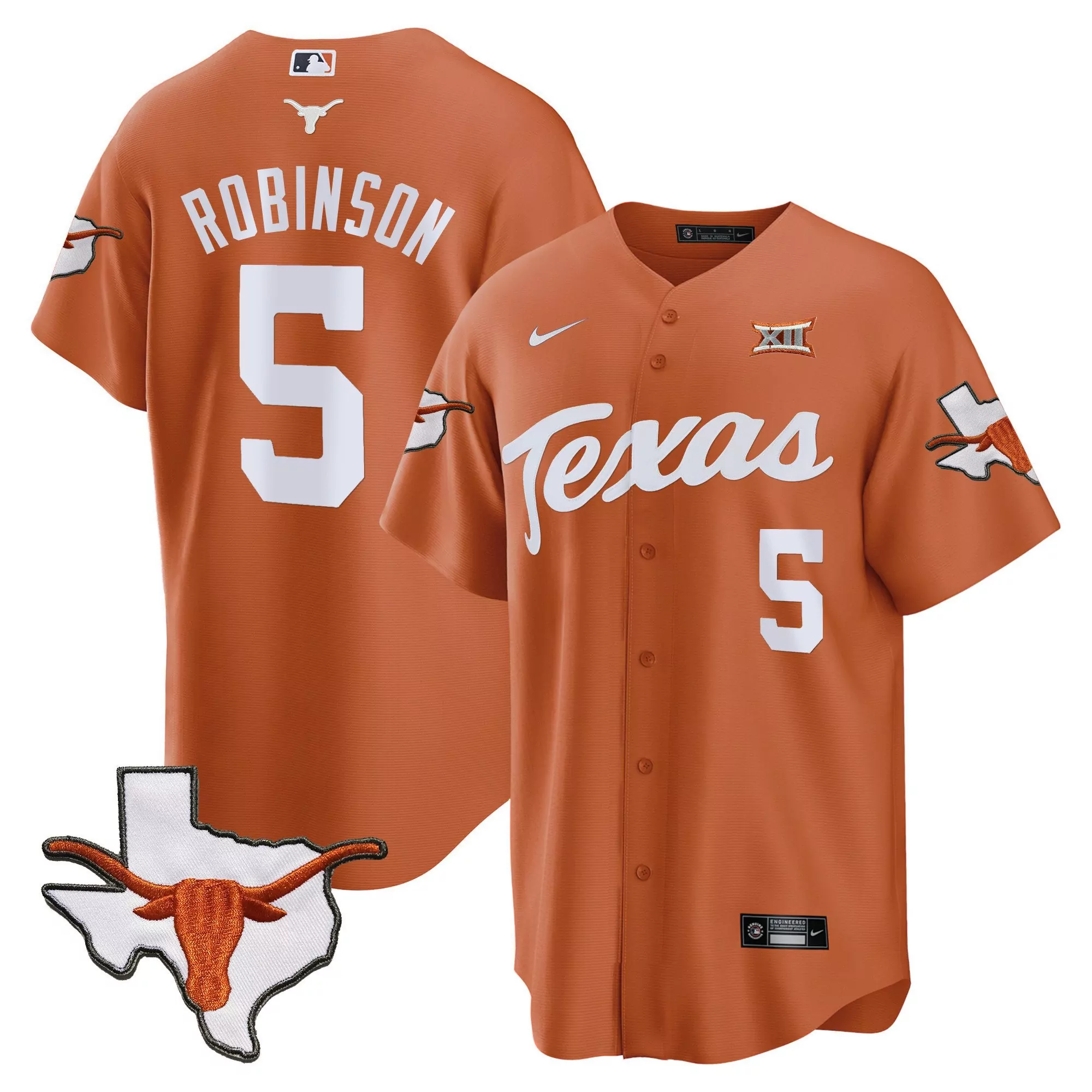 bijan robinson texas orange mens texas longhorns baseball jersey all stitched