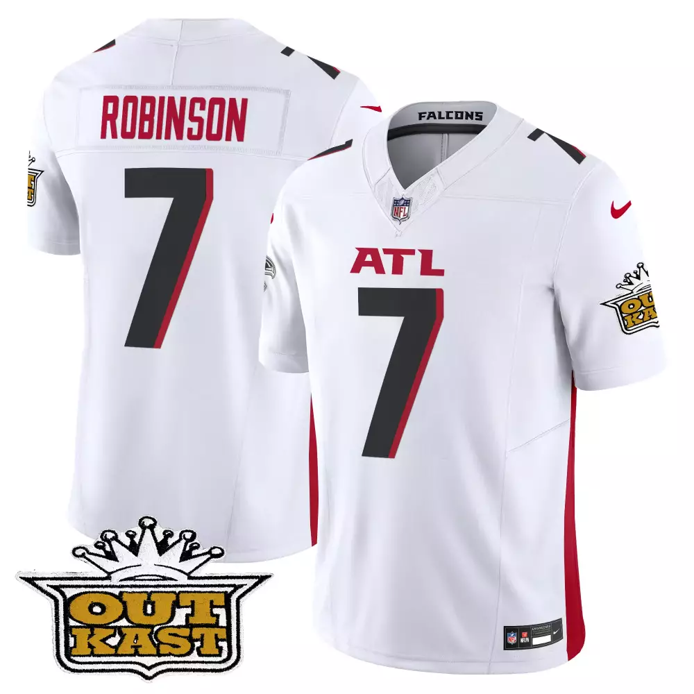 bijan robinson red mens outkast x atlanta falcons 2024 vapor limited jersey v2 all stitched