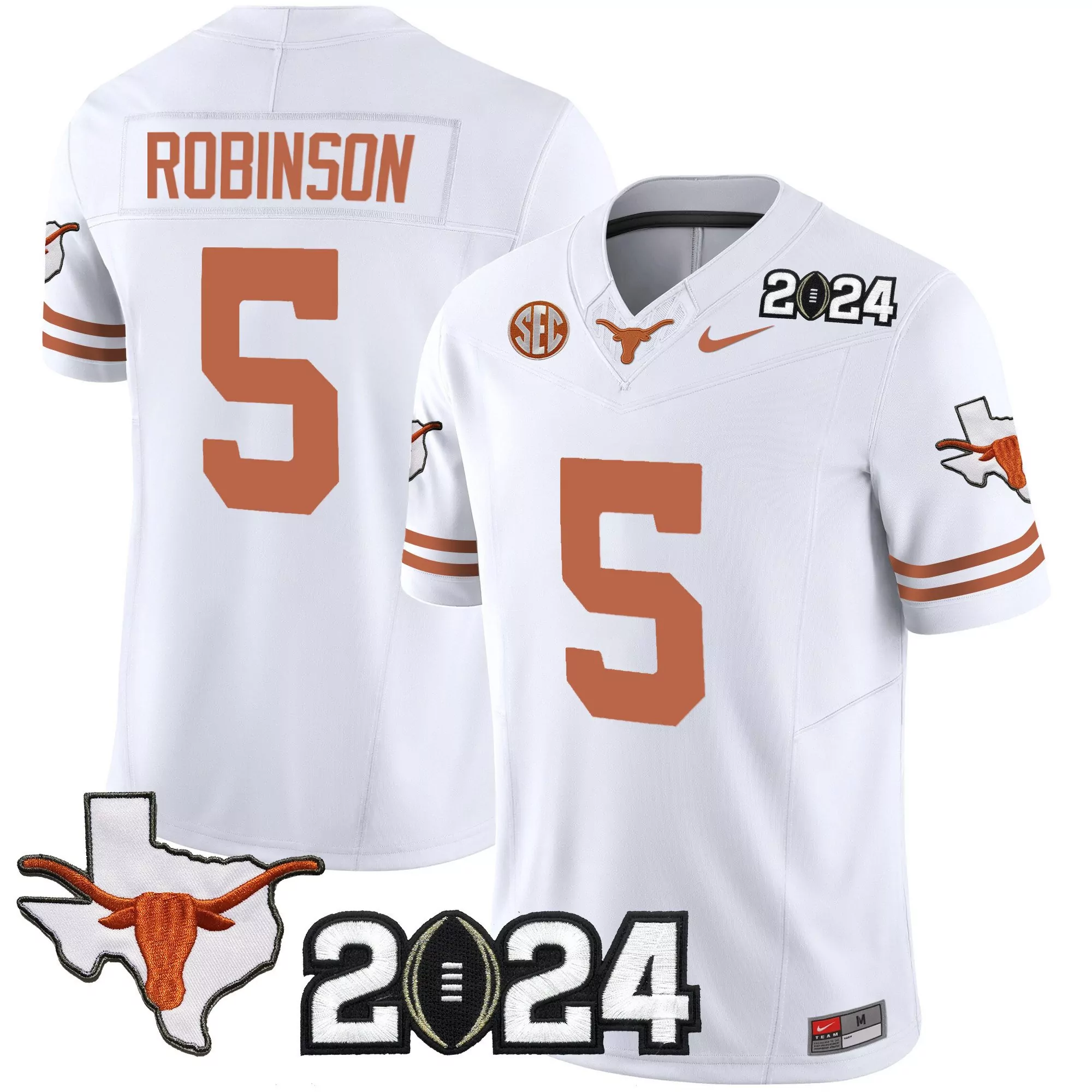 bijan robinson white mens texas longhorns 2024 vapor limited jersey all stitched