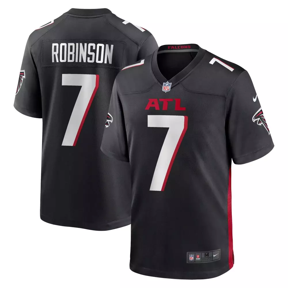 bijan robinson youth atlanta falcons black game jersey all stitched