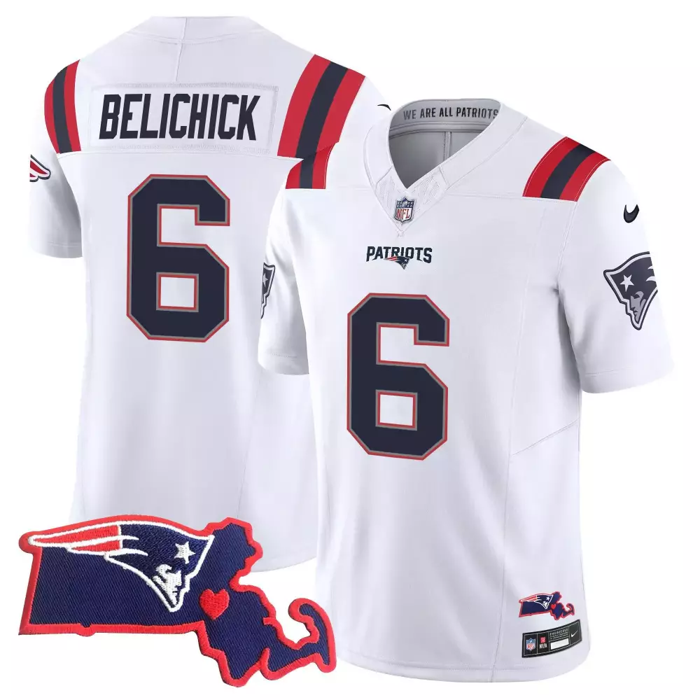 bill belichick white mens new england patriots bill belichick 6x champions vapor jersey all stitched