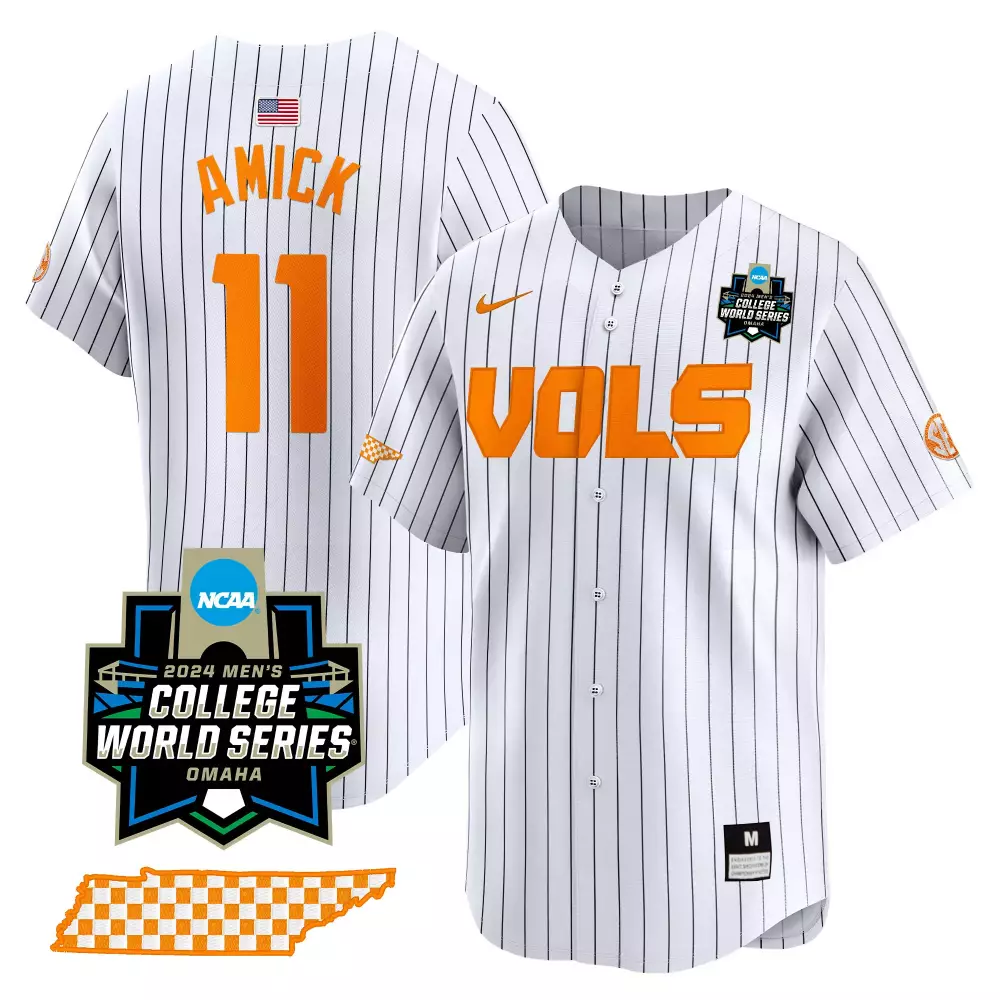 billy amick pinstripe mens tennessee volunteers 2024 champions vapor premier limited jersey all stitched