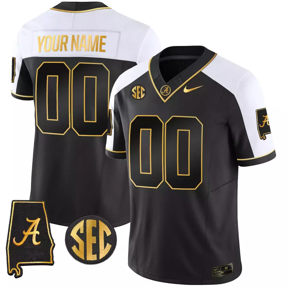 black alternate men alabama crimson tide 2024 vapor limited custom jersey all stitched