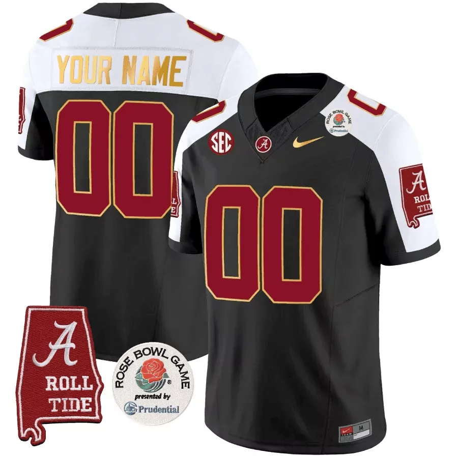 black alternate men alabama crimson tide nick saban 7x champions patch vapor custom jersey all stitched